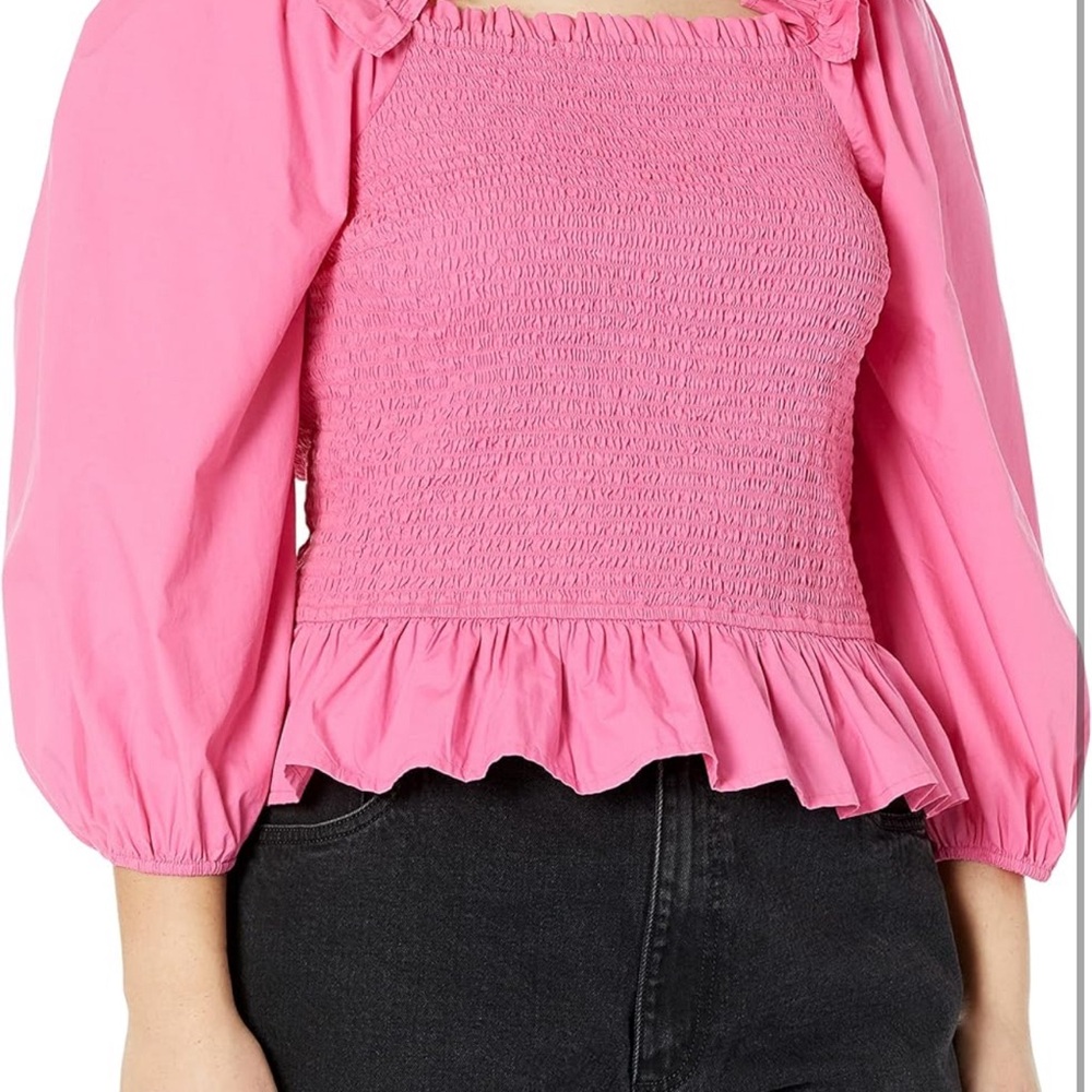 The Drop Women's Marisol Long-Sleeve Ruffle Smocked Top